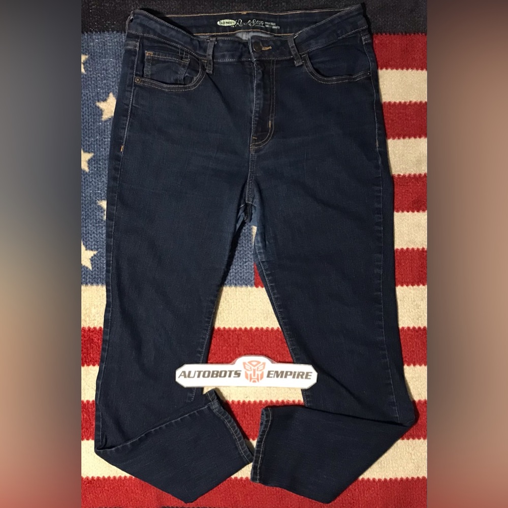 Vintage Womens OLD NAVY HIGH RISE ROCKSTAR Denim Jeans 12 Short Stretch x rlpc